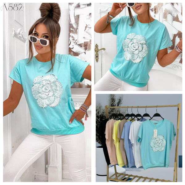 Bluzki damskie Roz Standard, Mix Kolor Paczka 10 szt